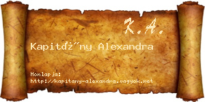 Kapitány Alexandra névjegykártya